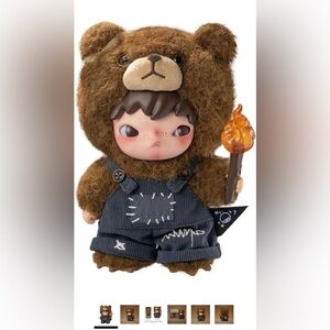 New POP MART Hirono Living Wild-Fight for Joy Plush Doll, 6.3 inches